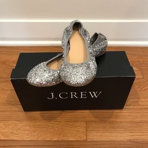 Silver Glitter Jcrew Flats
